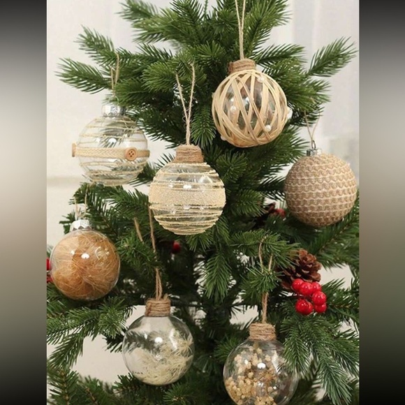 Natural Boho Chic Christmas Ornament Set of 6 - Picture 2 of 6